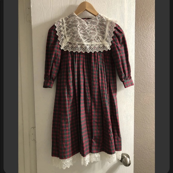 handmade Other - Vintage Red White Green Christmas Handmade Plaid Dress Size 5-6